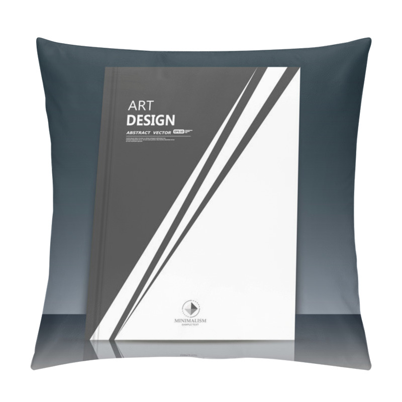 Personality  Abstract Composition. Black And White Brochure Cover. Triangle Section Title Sheet. Creative Logo Figure Flyer Fiber. Ad Banner Form Texture. Text Frame Surface. EPS10 Label Icon Backdrop. Vector Art Pillow Covers