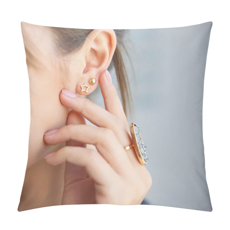 Personality  Woman With Stylish Accessories Pillow Covers