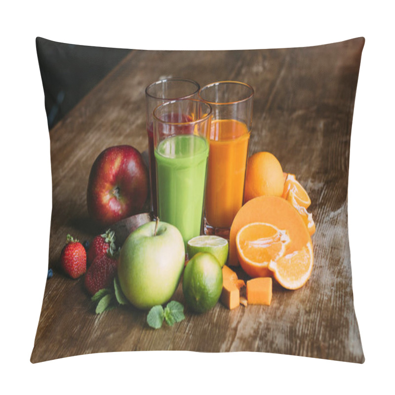 Personality  Various Smoothies In Glasses Pillow Covers