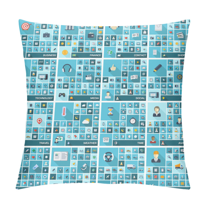 Personality  Large Icons Set Pillow Covers