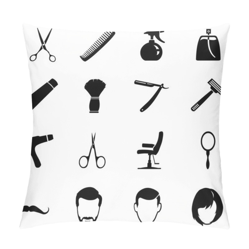 Personality  Barber Shop Icons Pillow Covers