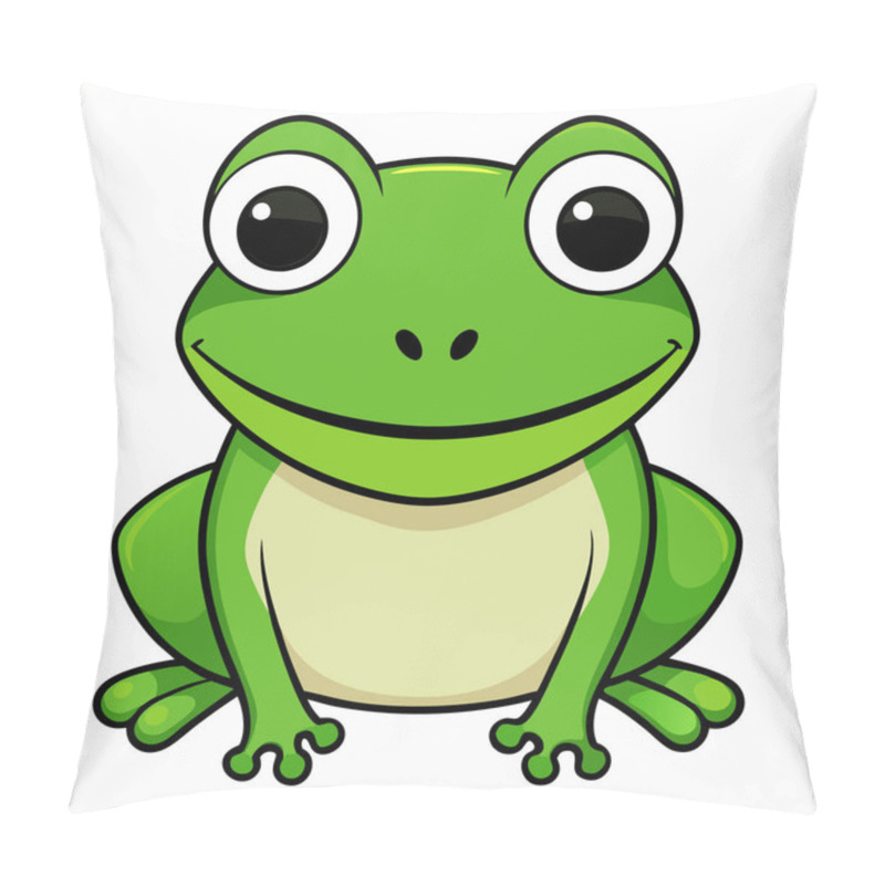 Personality  Cute Cartoon Frog. Animal In Flat Style. Vector Illustration Pillow Covers