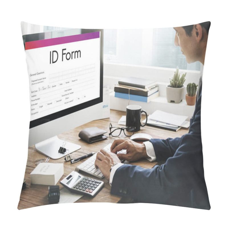 Personality  Businessman Working On Computer Pillow Covers