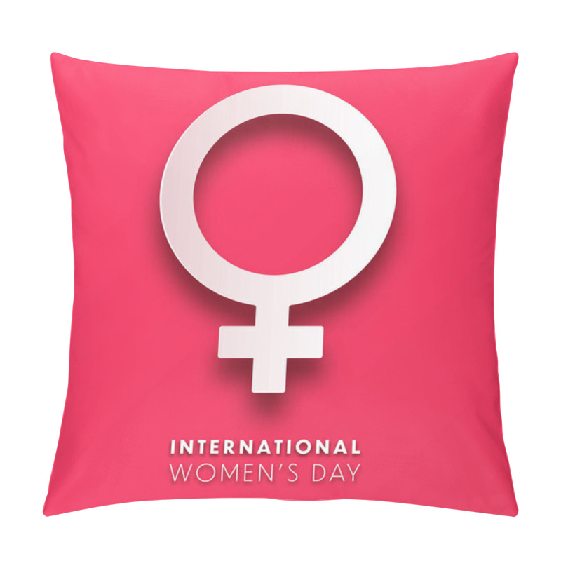 Personality  Womens Day Background With Text. March 8 International Holiday. Paper Greeting Card With Number And Date. Vector Illustration. Pillow Covers