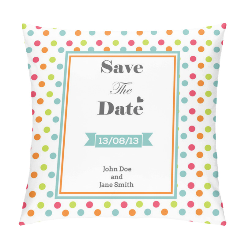 Personality  Wedding Invitation With Polka Dot, Romantic Template Pillow Covers