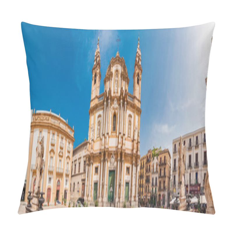 Personality  Panoramic View Of The Basilica San Domenico And Square S.Domenico In Palermo Pillow Covers