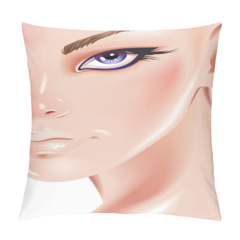 Personality  Face Of Beautiful Woman Pillow Covers