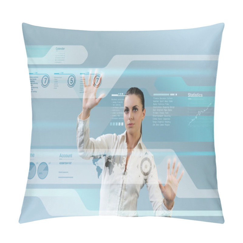 Personality  Brunette Operating Interface On The Wall Pillow Covers