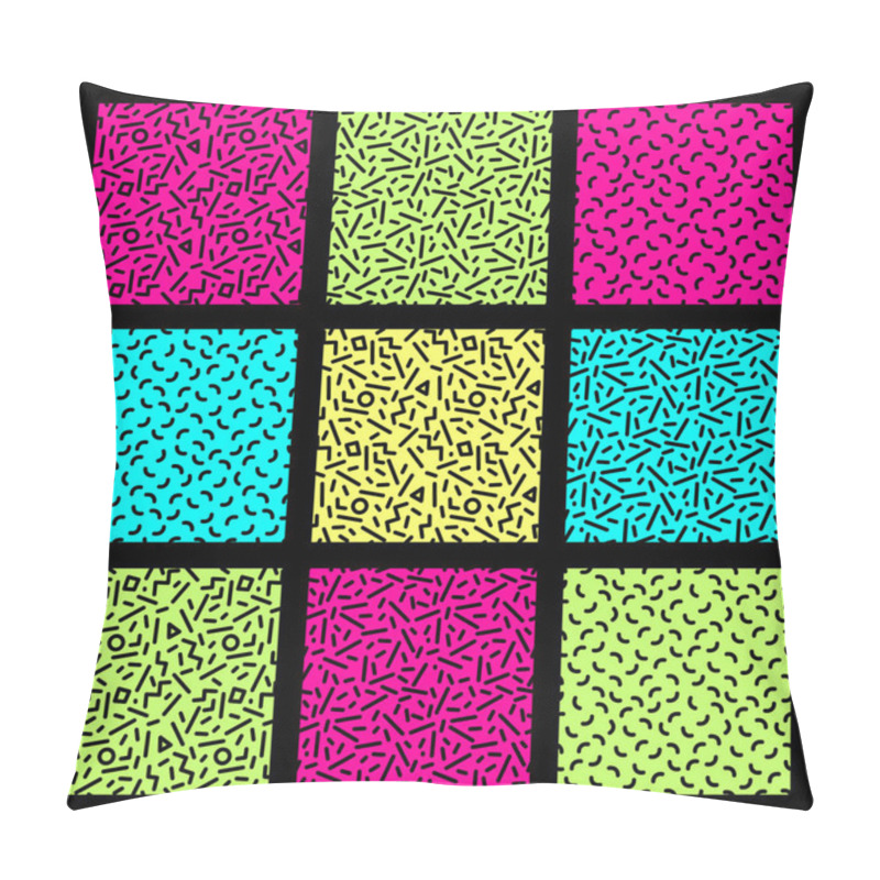 Personality  Memphis Style Pattern With Squares Pillow Covers