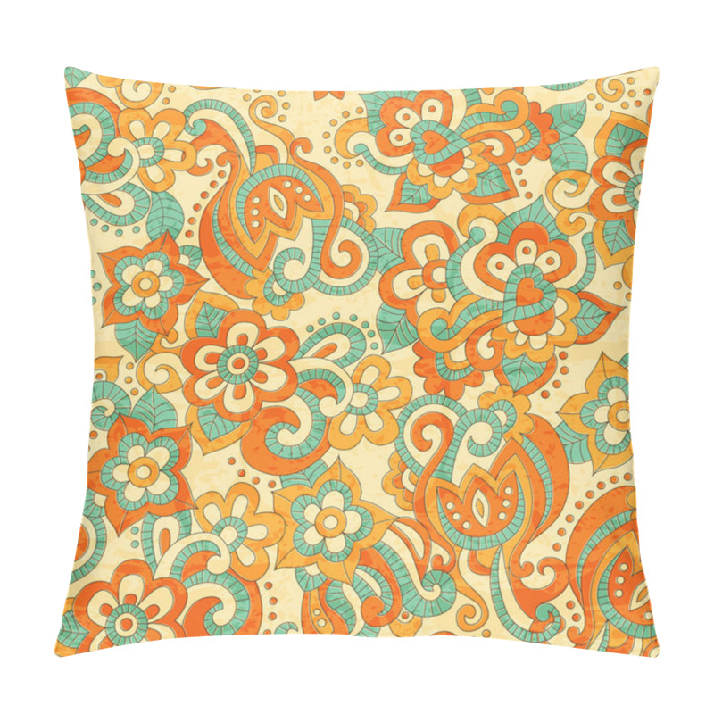 Personality  Seamless Floral Pattern In Doodling Stile Pillow Covers