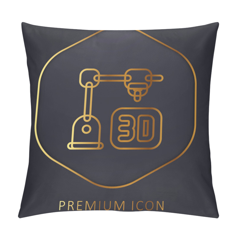 Personality  3d Printing Golden Line Premium Logo Or Icon Pillow Covers