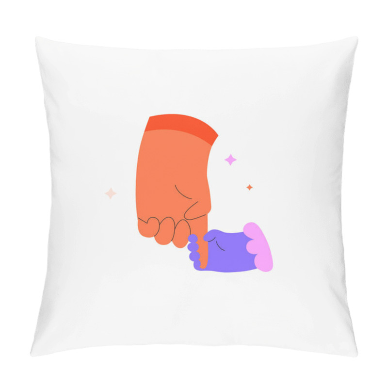 Personality  Adult Hand Gently Holding A Childs Hand, Symbolizing Care, Protection, Connection, And Child Guidance. Flat Vector Style, Isolated On White, Ideal For Family, Love, And Parenting Themes. Pillow Covers