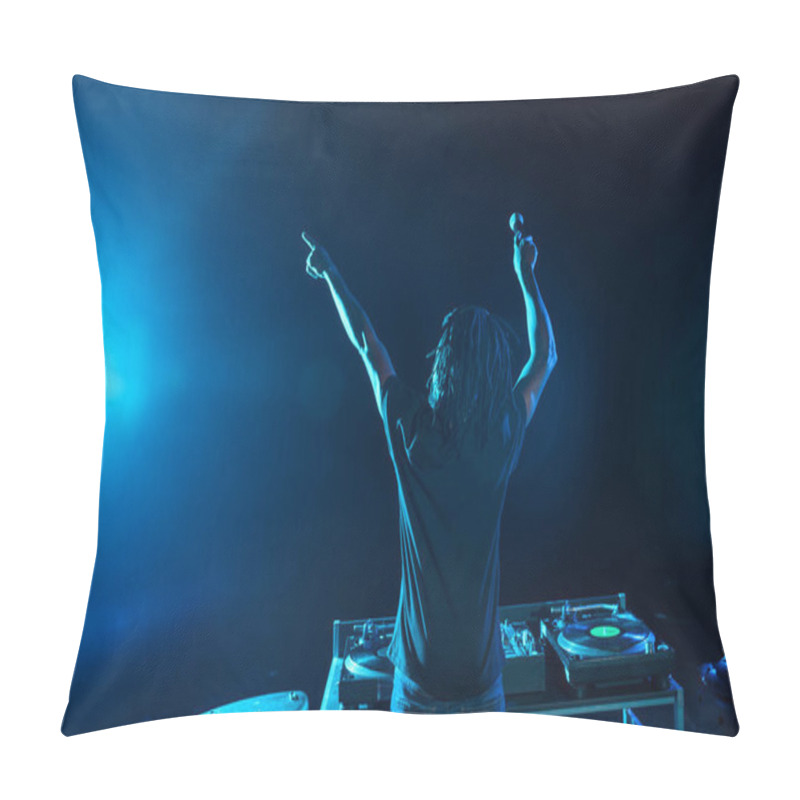 Personality  DJ With Sound Mixer On Concert  Pillow Covers