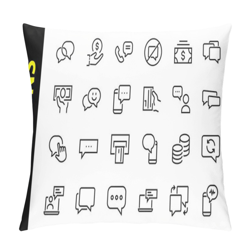 Personality  Simple Set Of Message Line Vector Line Icons. Contains Icons Such As Conversation, SMS, Notifications, Group Chat, And More. Editable Stroke. 48x48 Pixels Perfect, White Background Pillow Covers