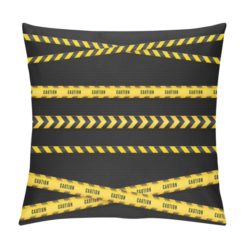 Personality  Yellow And Black Danger Tapes. Caution Lines Isolated. Vector Pillow Covers