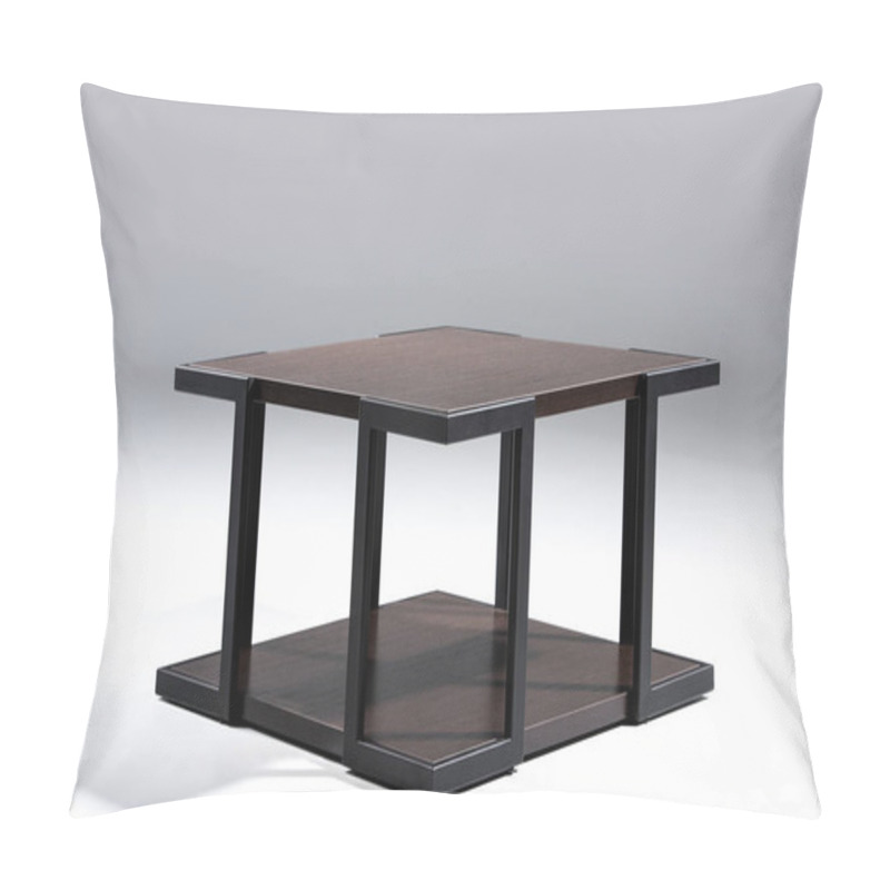 Personality  Table With Brown Wooden Top  Pillow Covers