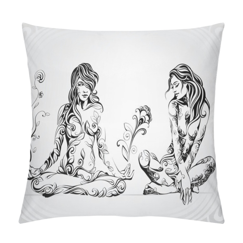 Personality  Two Girls In Meditation Pillow Covers