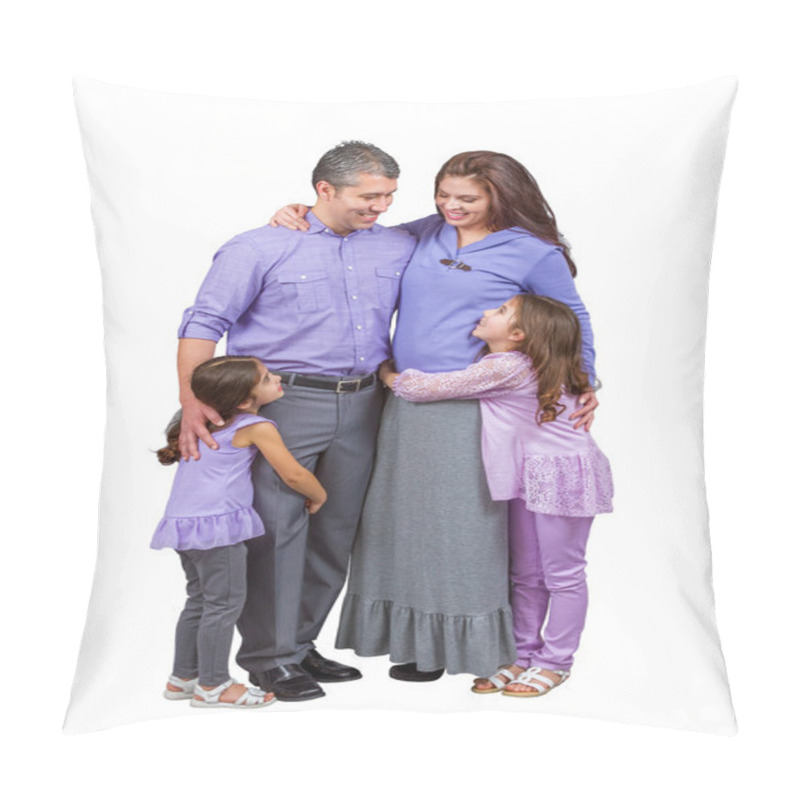 Personality  Loving Happy Mom And Dad Stare At Their Daughters Pillow Covers