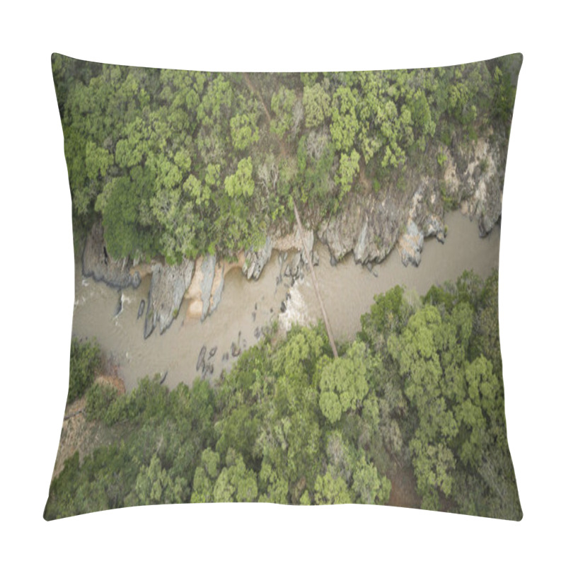 Personality  Aerial View Of So Francisco River And Waterfall Near Serra Da Canastra, Brazil Pillow Covers