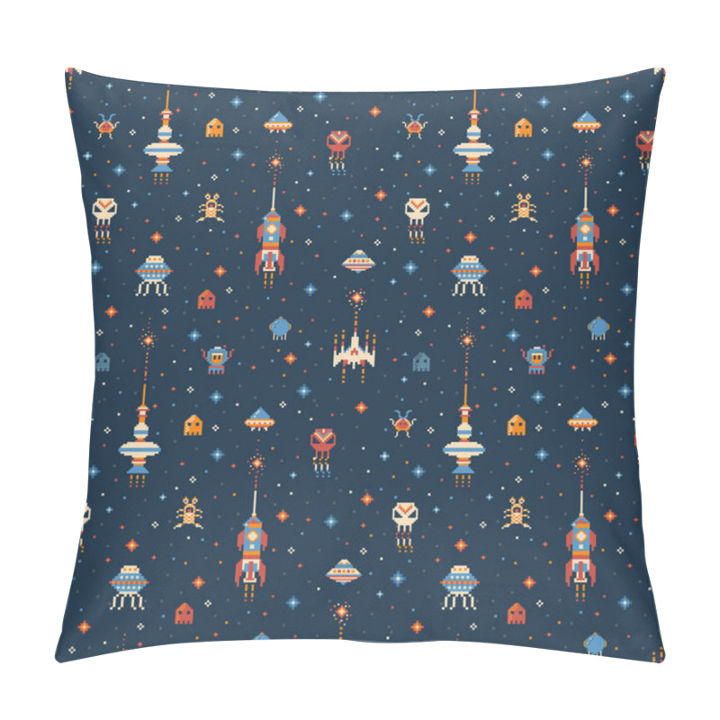 Personality  Pixel Art Inter Galactic Adventure Space Pattern Pillow Covers