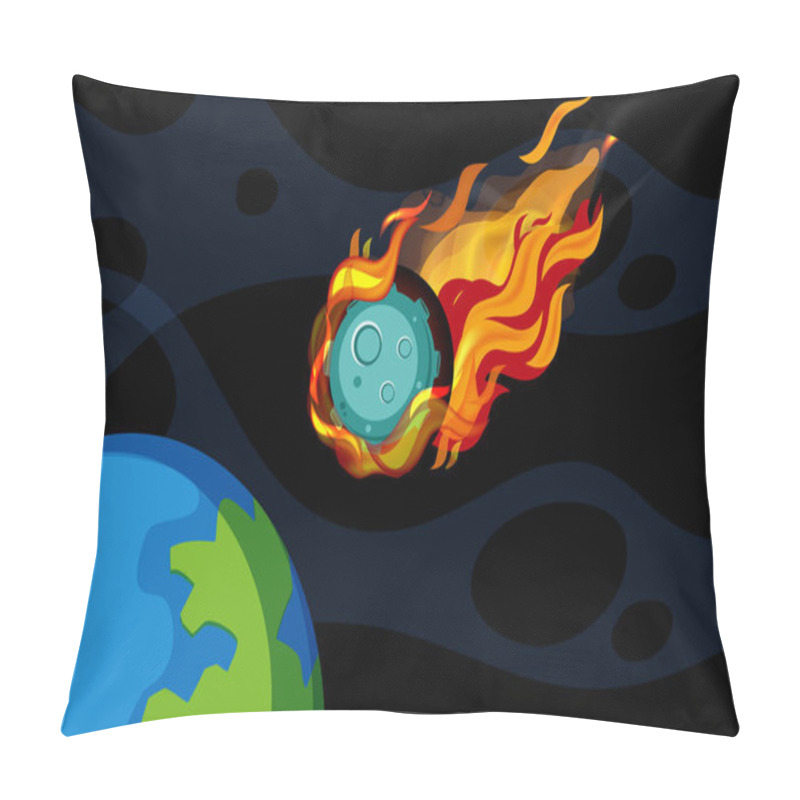 Personality  Background Scene With Asteroid Flying In The Space Illustration Pillow Covers