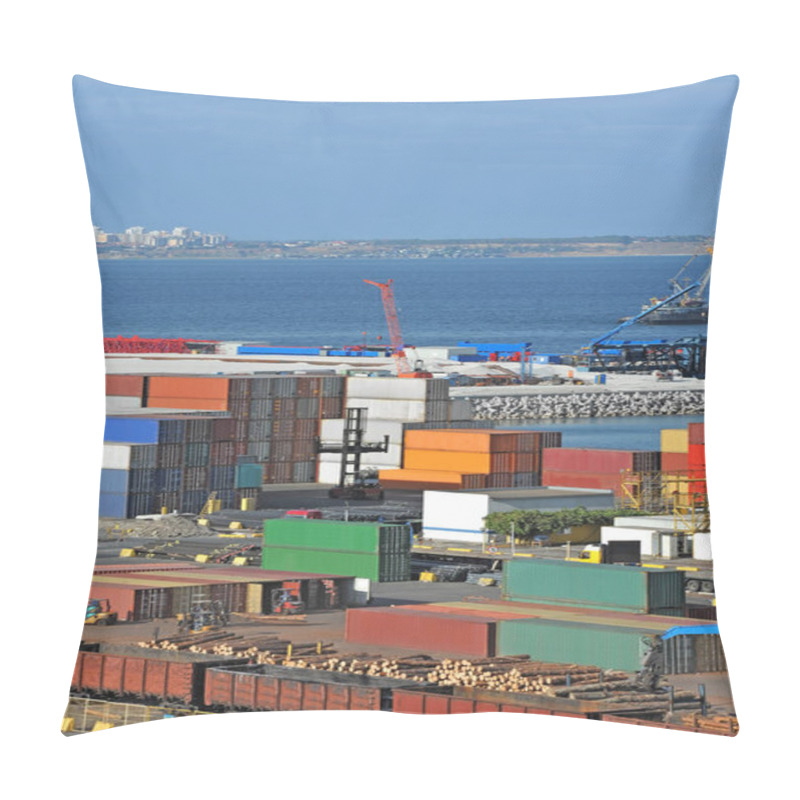 Personality  Container, Lumber And Train In Port Pillow Covers