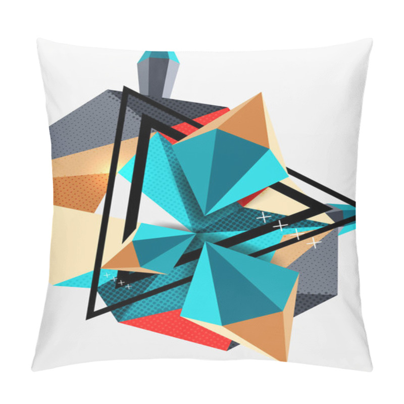 Personality  3d Polygonal Elements Abstract Background Pillow Covers