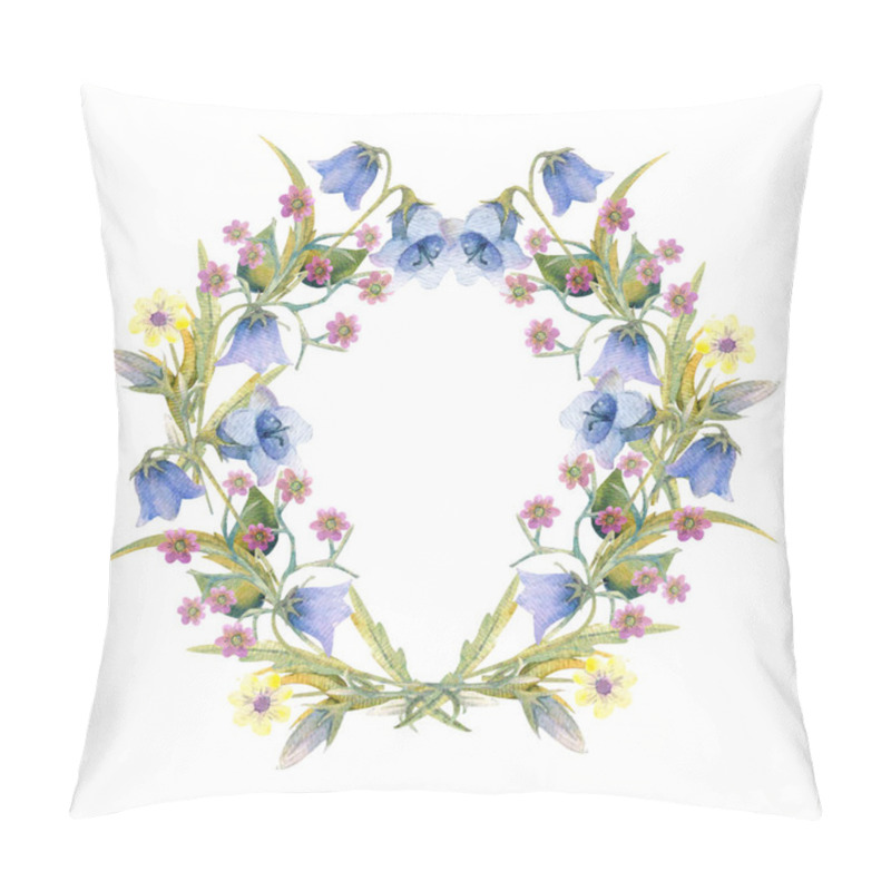 Personality  Romantic Frame With Wild Flowers. To Design A Greeting Card Or Invitation. Vector Illustration Pillow Covers