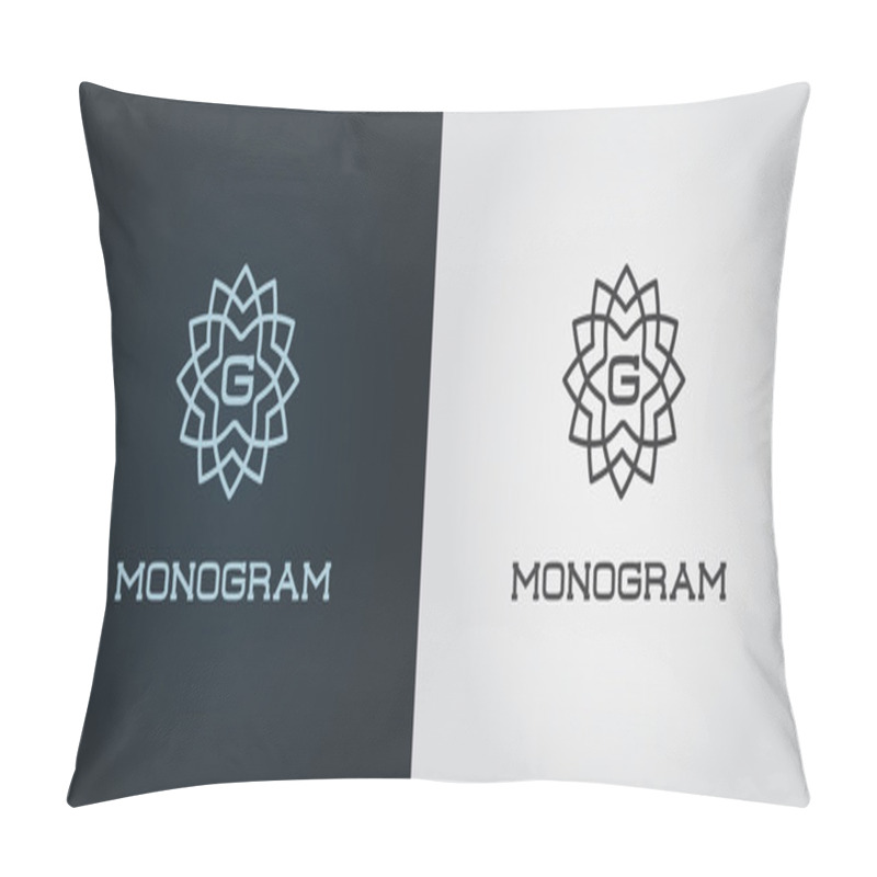 Personality  Set Of Elegant Monograms Templates Pillow Covers