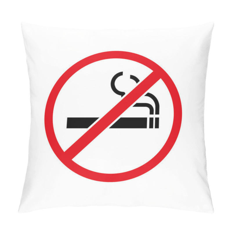 Personality  No Smoking Cigarette Sign. EPS 10 Vector Illustration. Pillow Covers