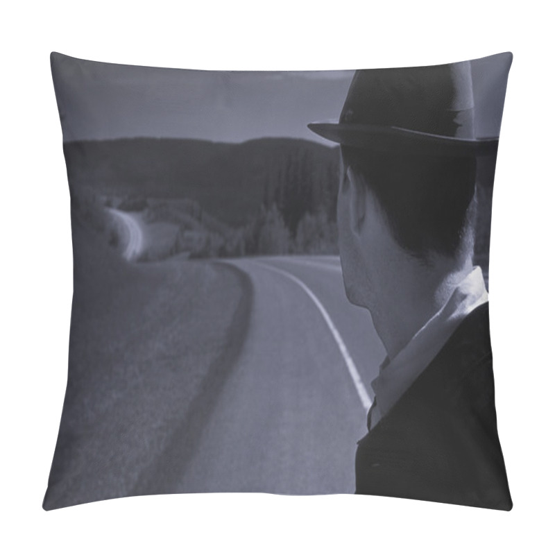 Personality  Man Looks Down A Road Pillow Covers