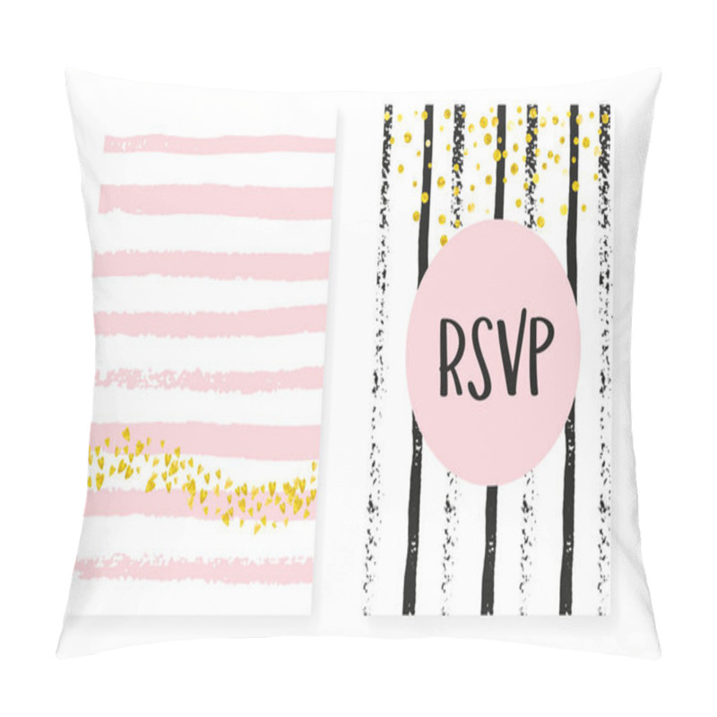 Personality  Wedding Card Invitation With Dots And Sequins. Bridal Shower Set Pillow Covers