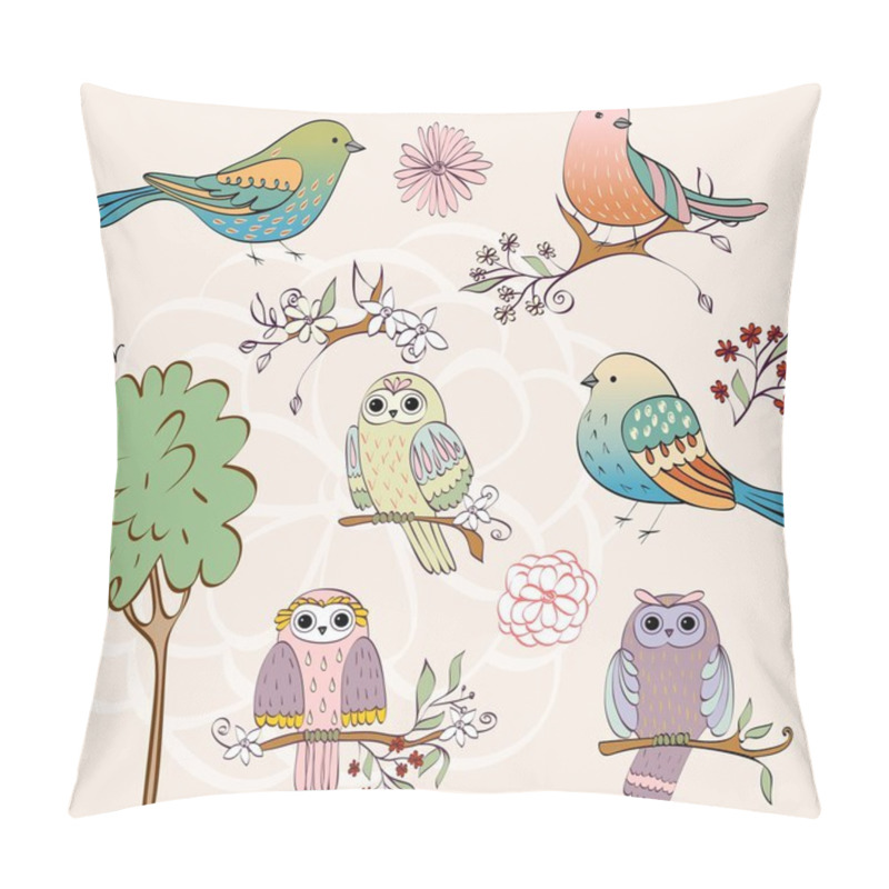 Personality  Set Of Birds Pillow Covers