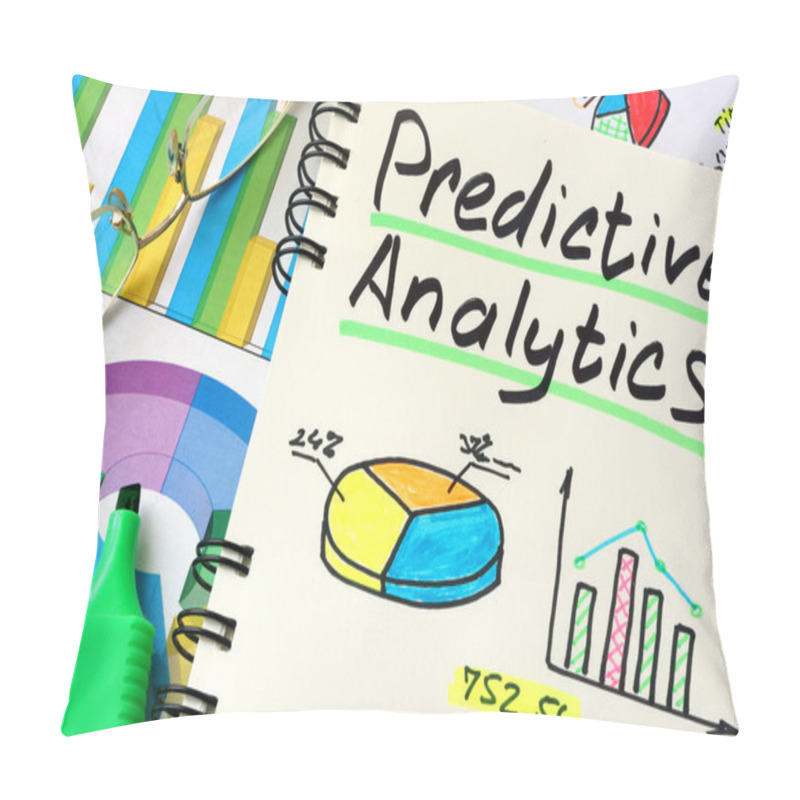 Personality  Predictive Analytics Written On A Notepad Sheet. Pillow Covers