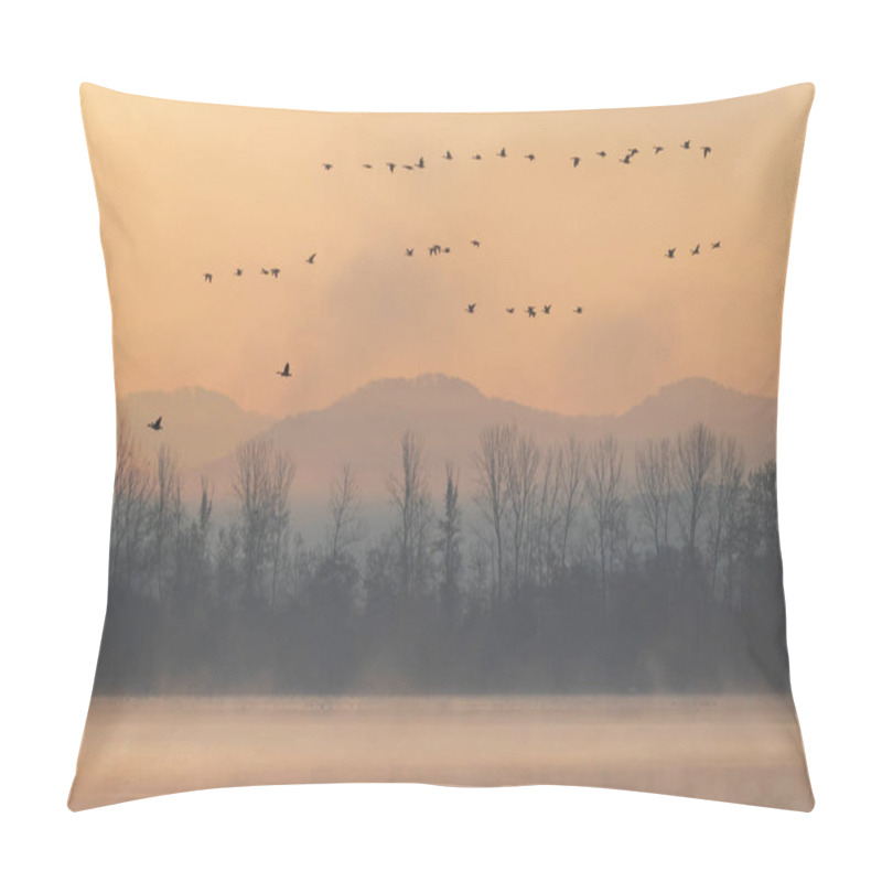 Personality  Winter Sunrise Scenery Of Junam Reservoir In Korea Pillow Covers