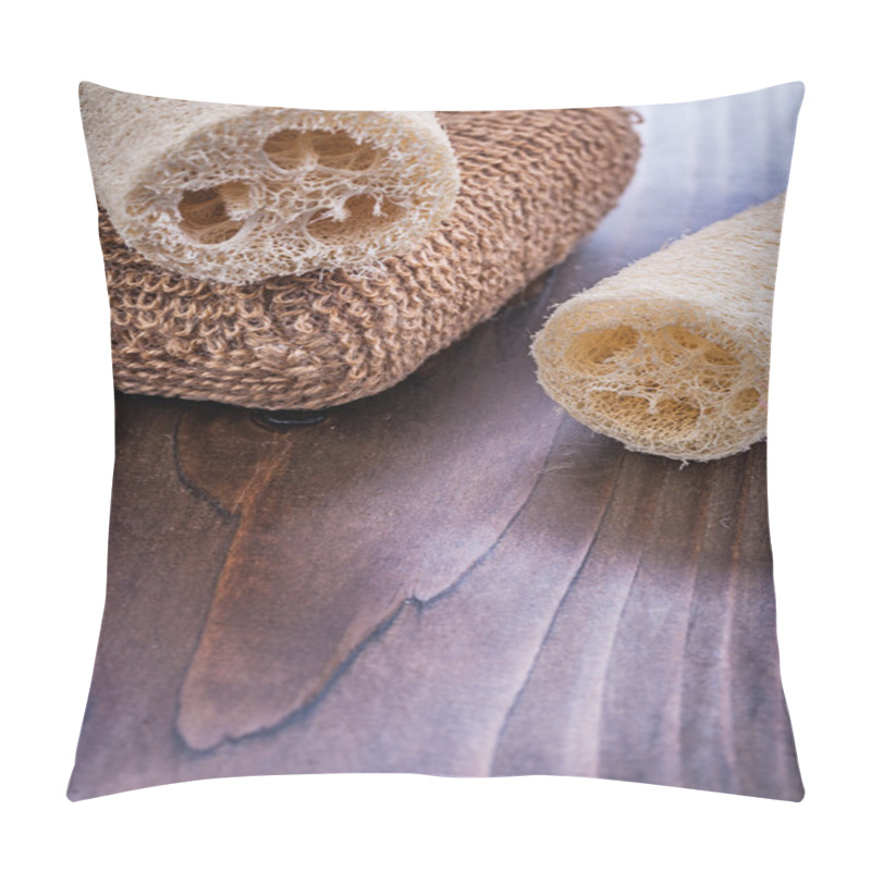 Personality  Two Loofahs And Brown Batch Bast Pillow Covers