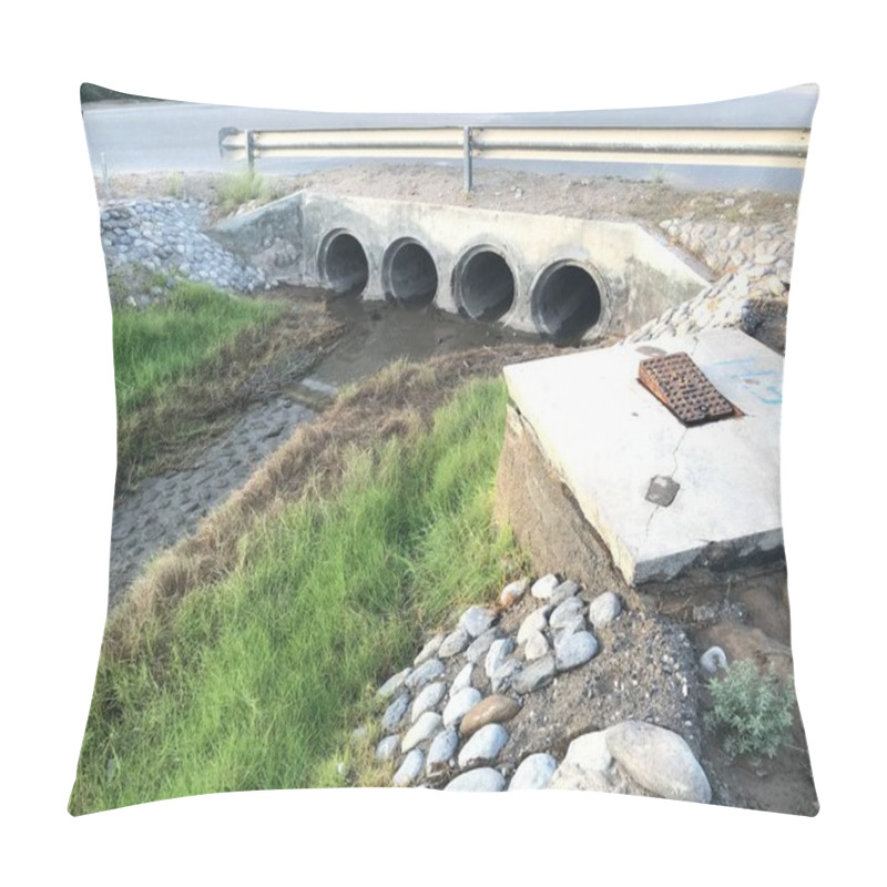 Personality  Concrete Pipe Road Crossing Culvert For Drainage Purpose To Flow Into Canal Or Storm Water Drainage System Which Ends At Ocean Pillow Covers