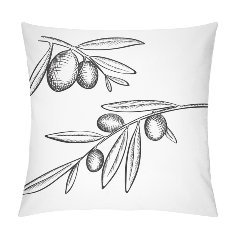 Personality  Sketch  Olive Tree Branches Pillow Covers