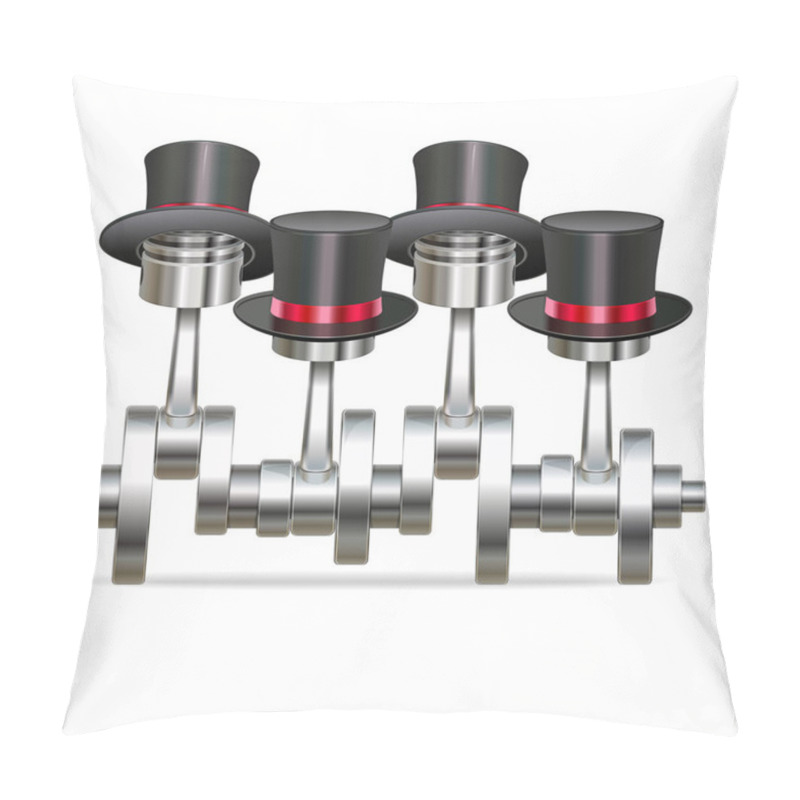 Personality  Vector Engine Pistons With Hat Isolated On White Background Pillow Covers