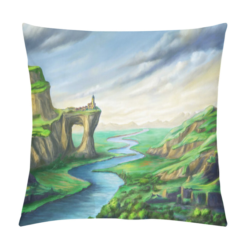 Personality  Fantasy Landscape With River Pillow Covers