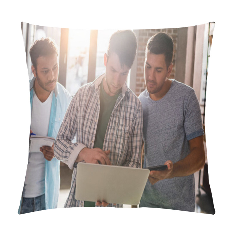 Personality  Men Working With Laptop Pillow Covers