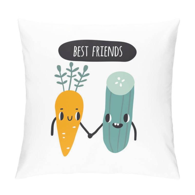 Personality  Best Friends. Print With Carrot And Cucmber Pillow Covers