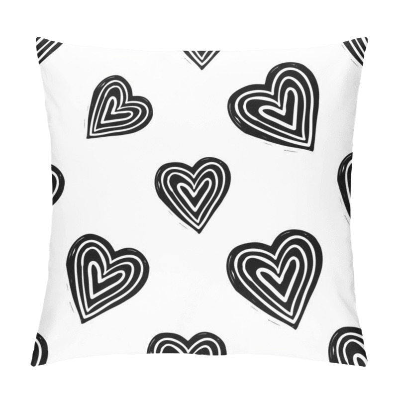 Personality  Seamless Pattern With Hearts. Pillow Covers