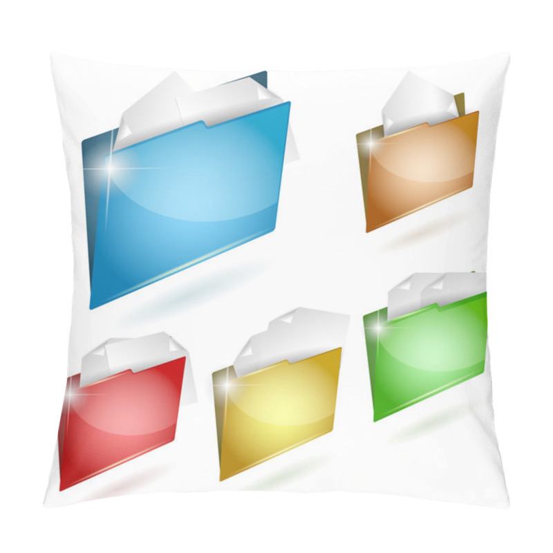 Personality  Folder Icon Set. Vector Illustration Pillow Covers