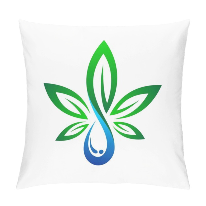 Personality  Cannabis Vector Logo, Oil Logo Design Pillow Covers