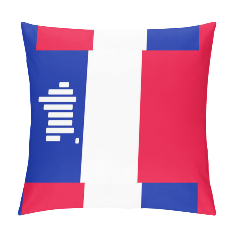 Personality  Creative Background Theme France With Rounded Because Simplified Outline Silhouette Map Of France, French Vibrant National Colors Of The French Flag Pillow Covers