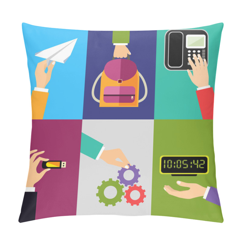 Personality  Business Hands Icons Pillow Covers