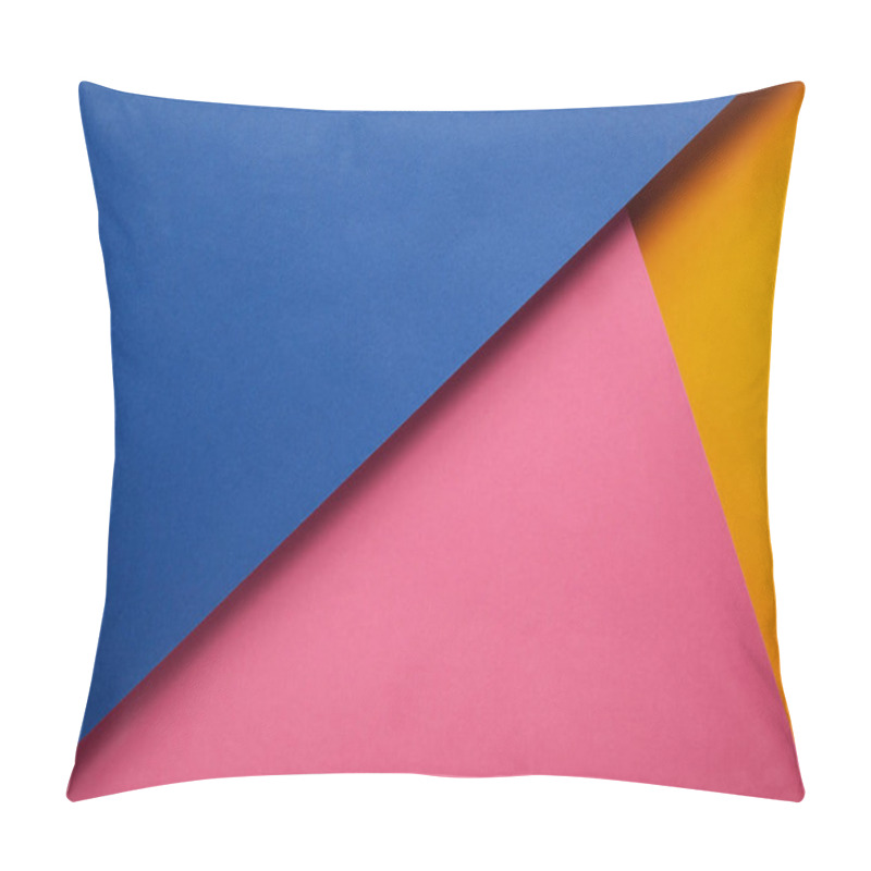 Personality  Background With Blue, Pink And Yellow Papers Pillow Covers