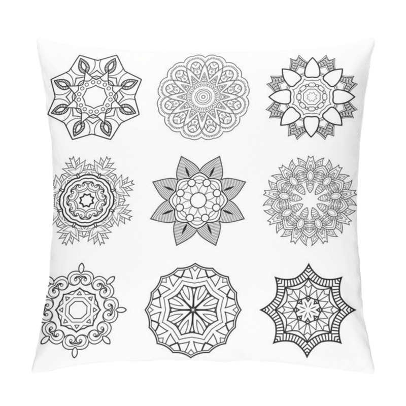 Personality  Vector Set Of Beautiful Deco Mandalas Pillow Covers