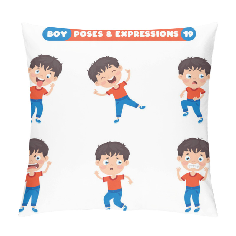 Personality  Poses And Expressions Of A Funny Boy Pillow Covers